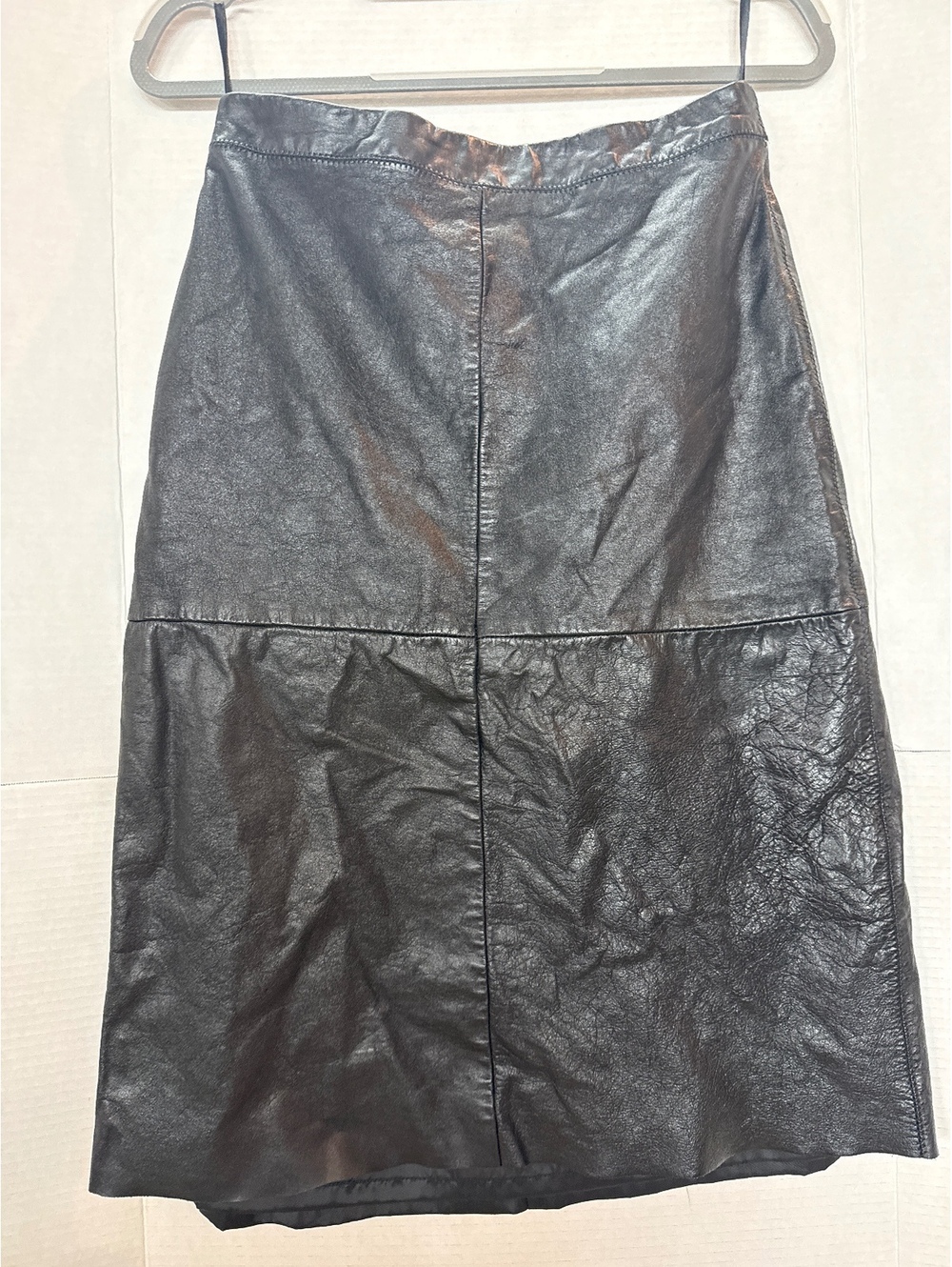 GAP Genuine Leather Black Midi Skirt Size 6